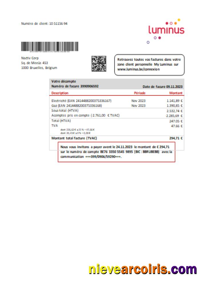 Luminus utility business bill